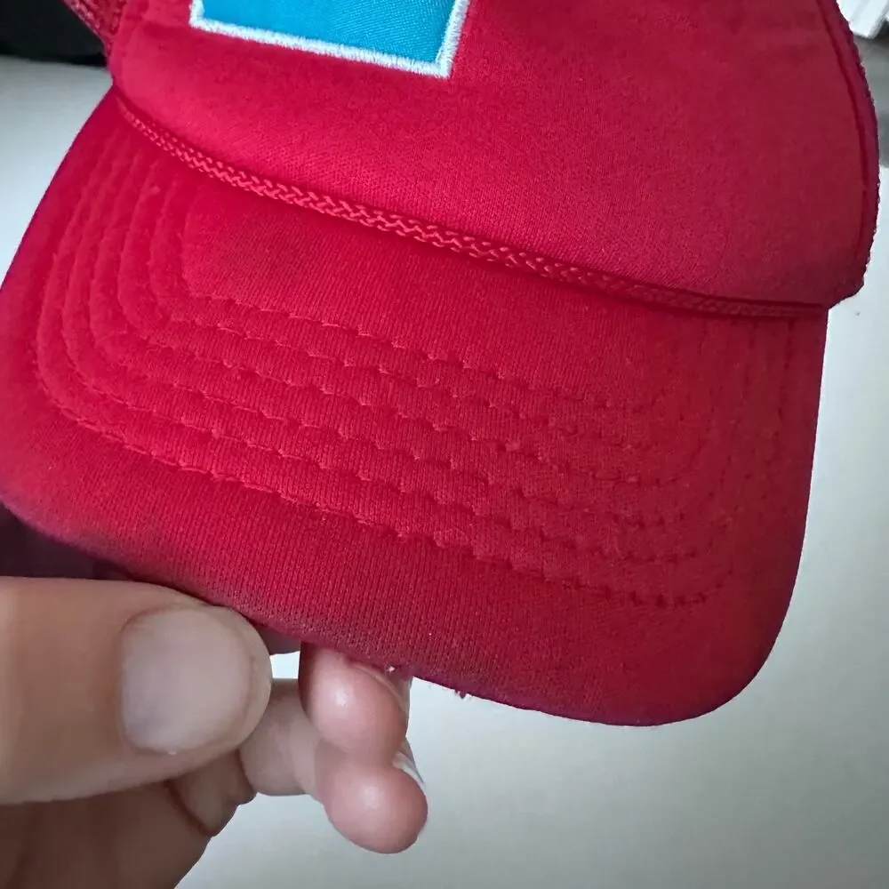 Kids Magenta Tractor Patch Mesh-Back Hat